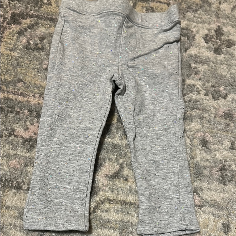 Kids Gray Glitter Leggings